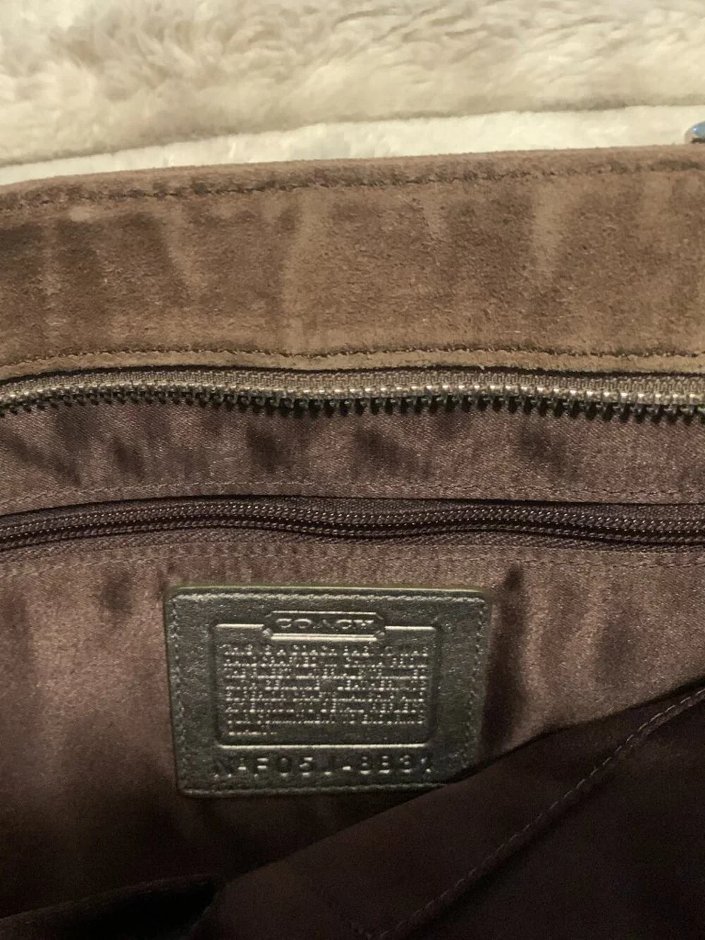 Light Brown Suede Coach Bag - Picture 4 of 5